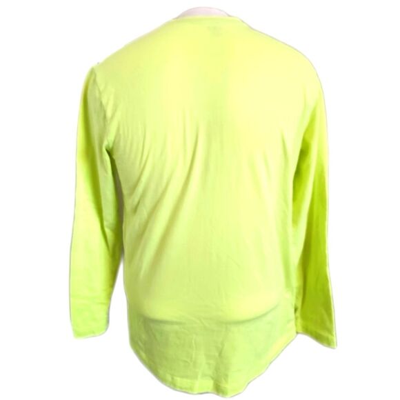 Athletic Works men's medium long sleeve t-shirt tee, fluorescent yellow caution - Picture 2 of 5